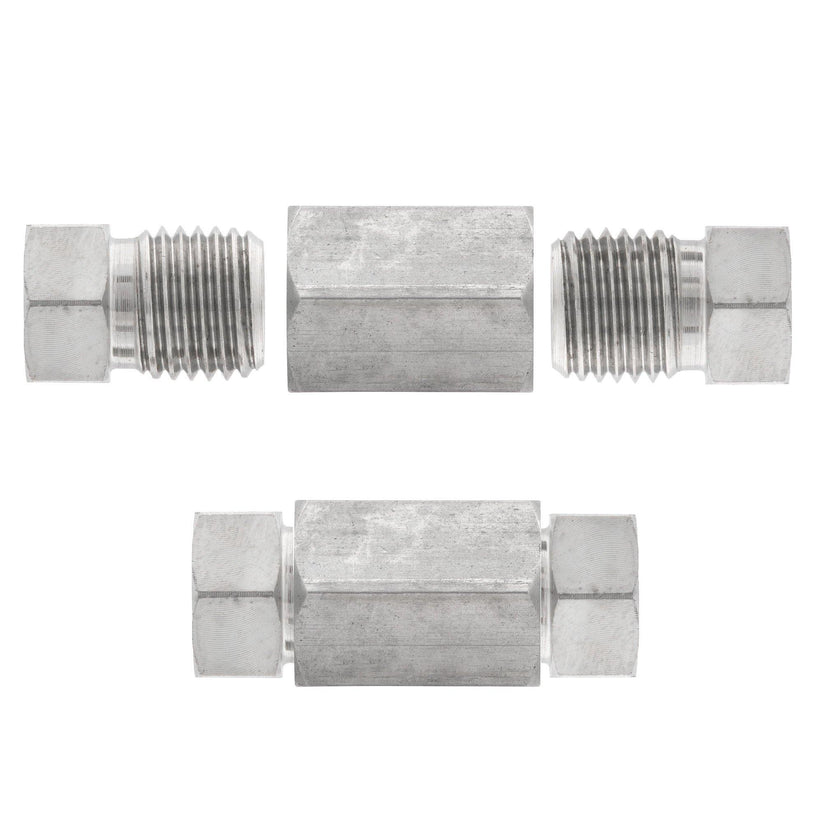 3/16" Brake Line Replacement Union Kit | Stainless Steel | 4 Unions | 8 Tube Nuts - 4LifetimeLines