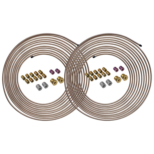 3/16" x 25' | Copper-Nickel Brake Line Tubing & Fittings | 2 Kits - 4LifetimeLines