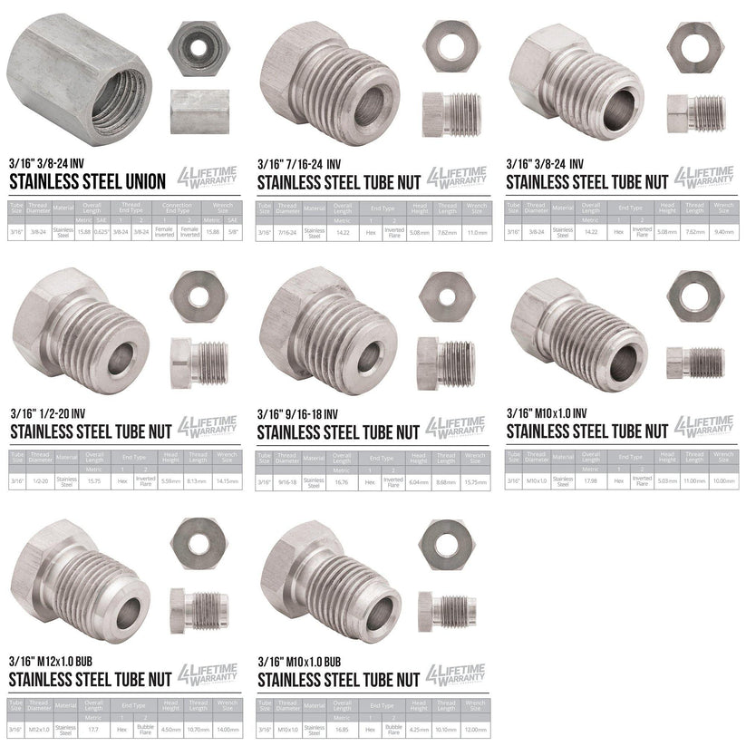 3/16" x 25 | Copper Nickel Brake Line Tubing Coil Pro Kit & Fittings | Inverted Flare | SAE Thread - 4LifetimeLines