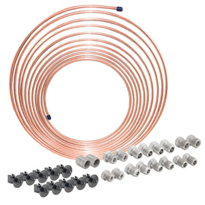 3/16" x 25 | Copper Nickel Brake Line Tubing Coil Pro Kit & Fittings | Inverted Flare | SAE Thread - 4LifetimeLines