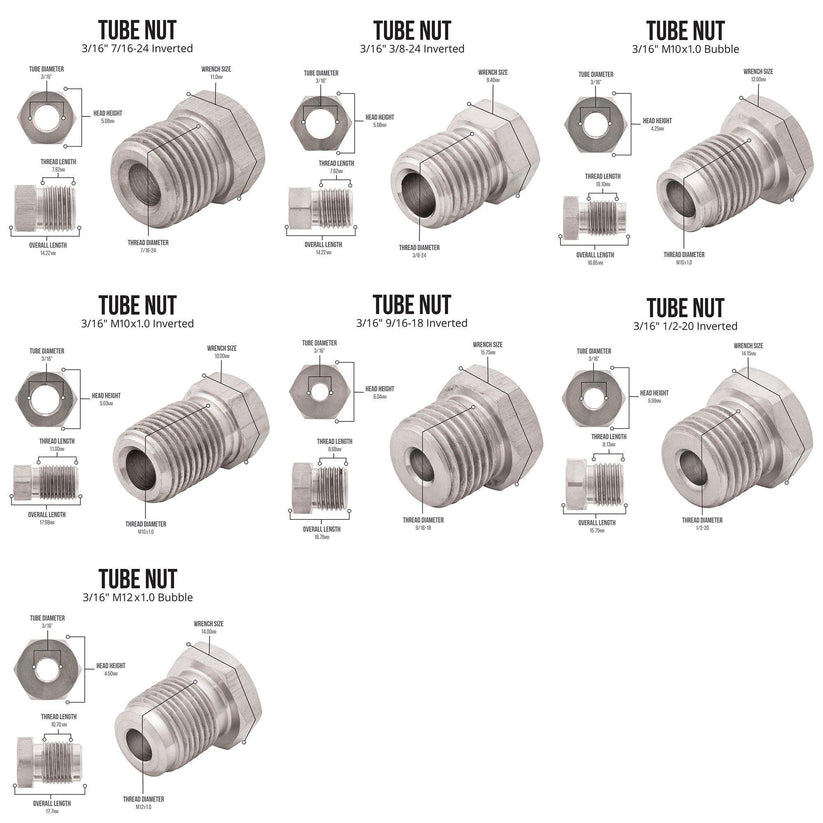 3/16" 25 ft Copper Nickel Brake Line Kit | 16 Stainless Steel Fittings - 4LifetimeLines