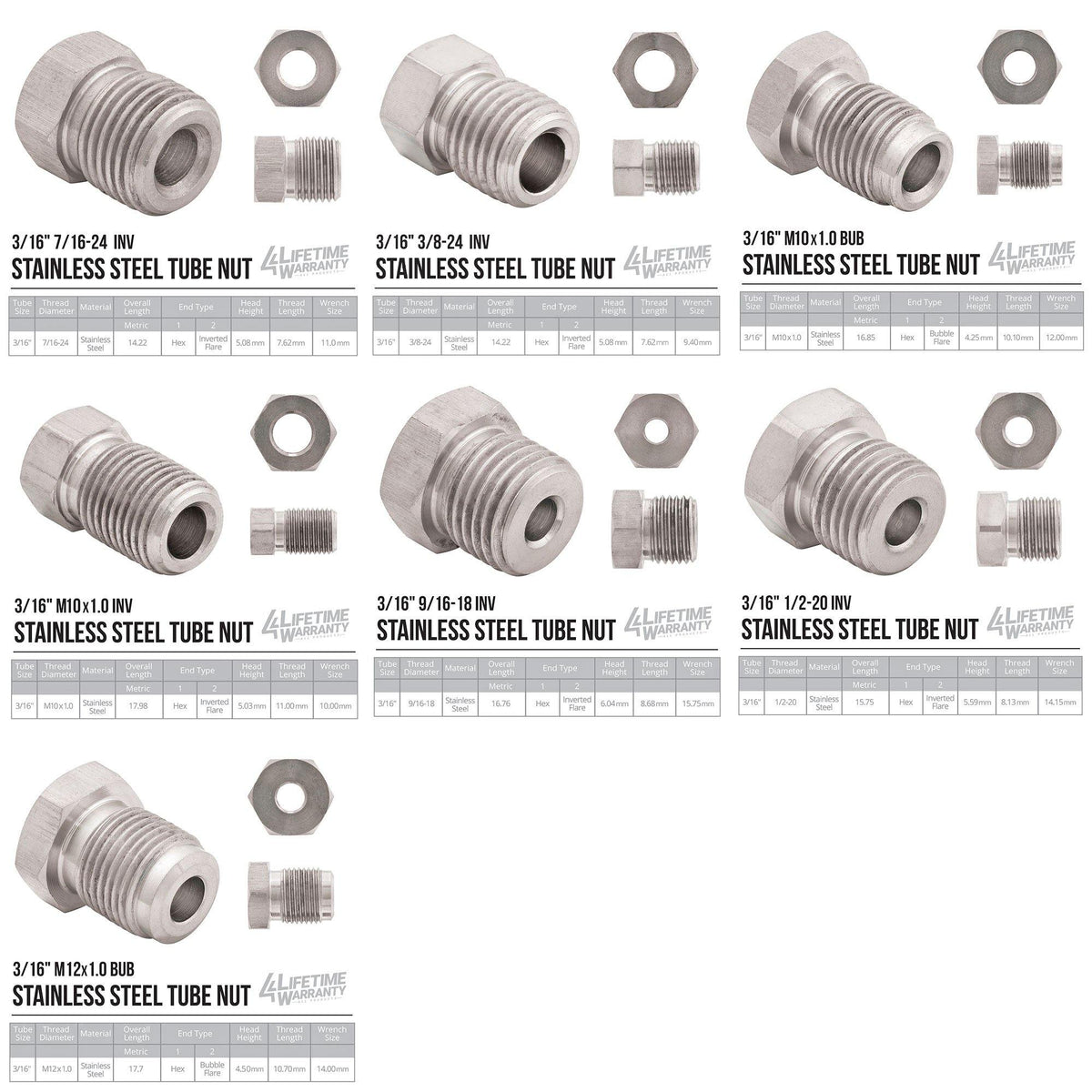 3/16" 25 ft Copper Nickel Brake Line Kit | 16 Stainless Steel Fittings - 4LifetimeLines