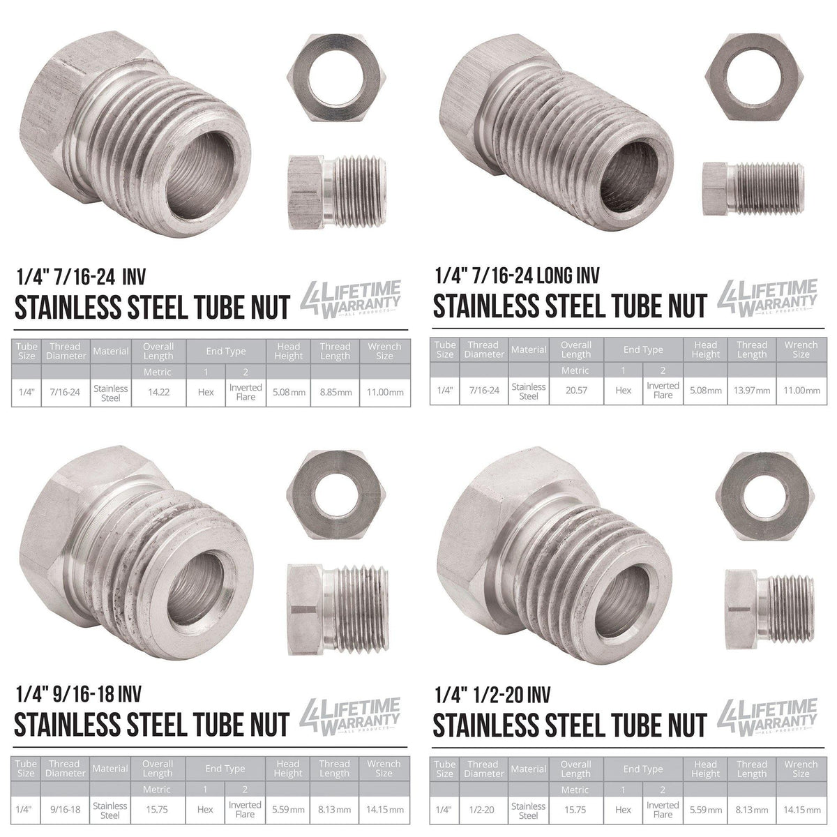 1/4" 25 ft Copper Nickel Brake Line Kit | 16 Stainless Steel Fittings - 4LifetimeLines