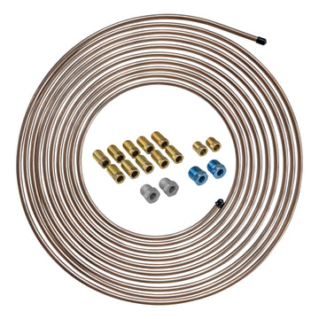 1/4" x 25' | Copper-Nickel Brake Line Tubing Coil and Fitting Kit - 4LifetimeLines