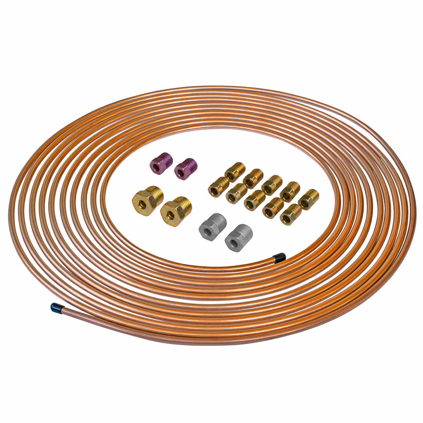 3/16" x 25 | Coper Coated Steel Tubing Coil and Fitting Kit