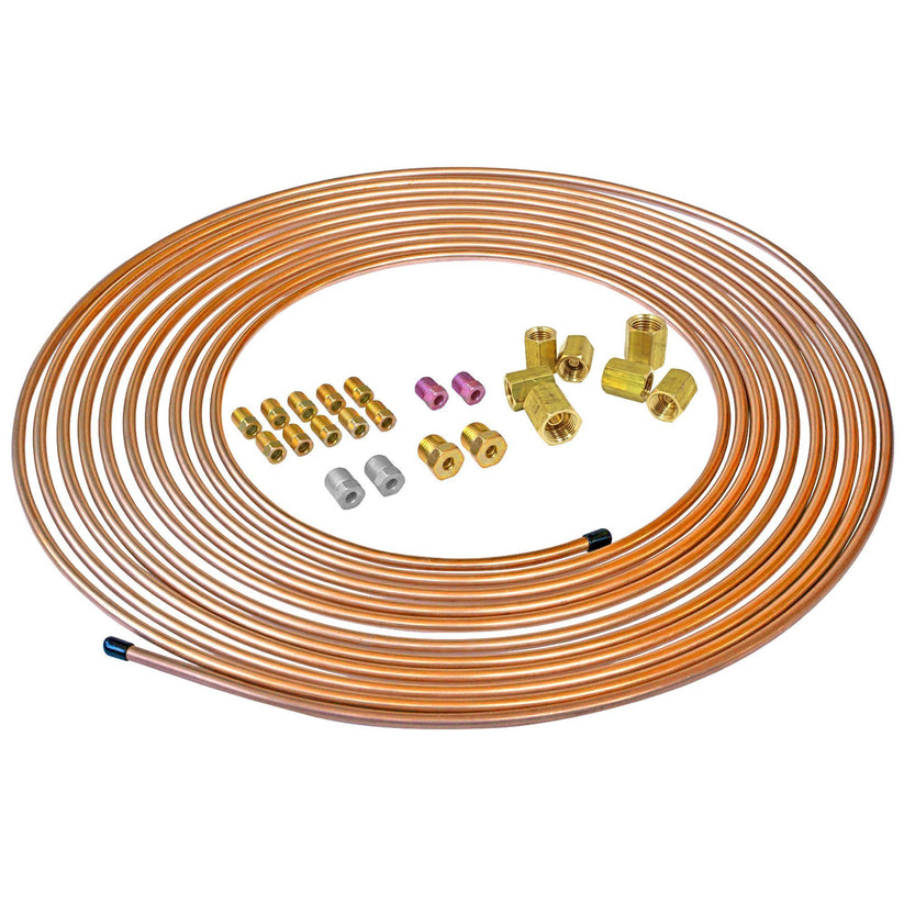 3/16" Copper-coated Steel Brake Line Replacement Kit and 3/16" Union Kit - 4LifetimeLines