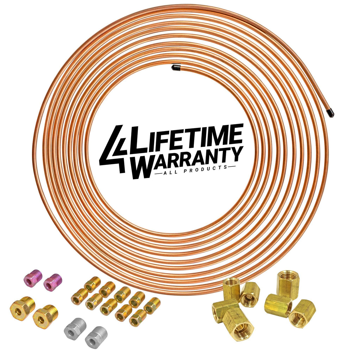 3/16" Copper-coated Steel Brake Line Replacement Kit and 3/16" Union Kit - 4LifetimeLines