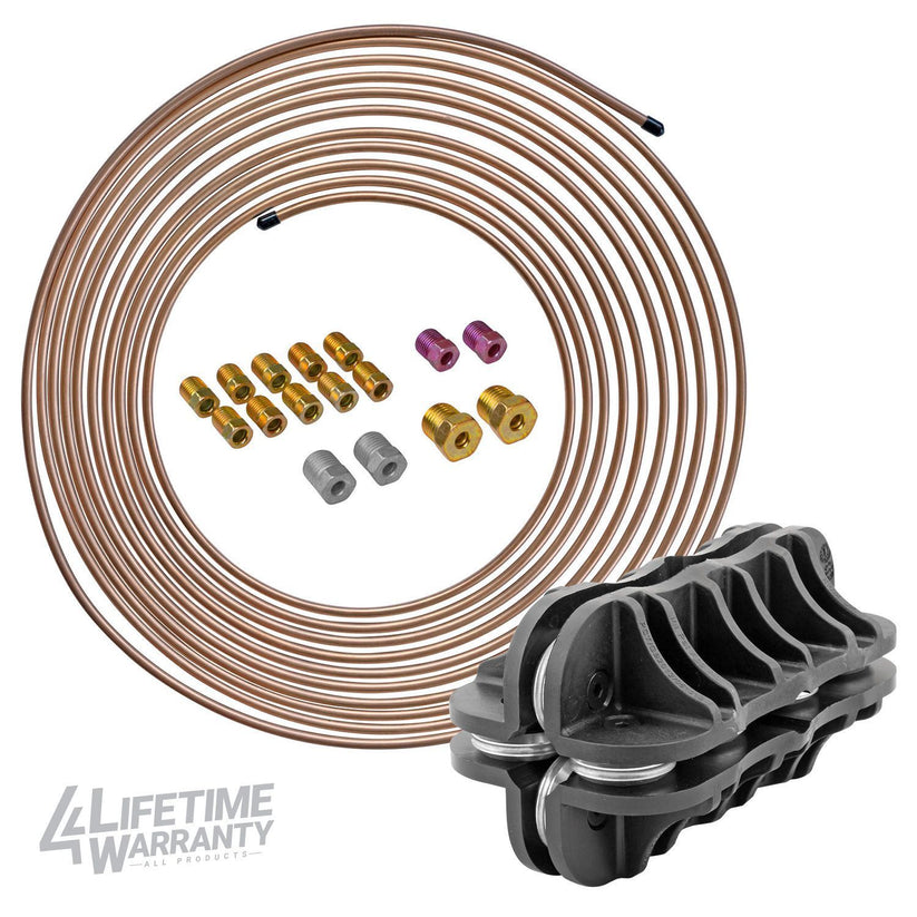 3/16" Copper Nickel 25 ft Brake Line Replacement Kit & Handheld Tubing Straightener - 4LifetimeLines
