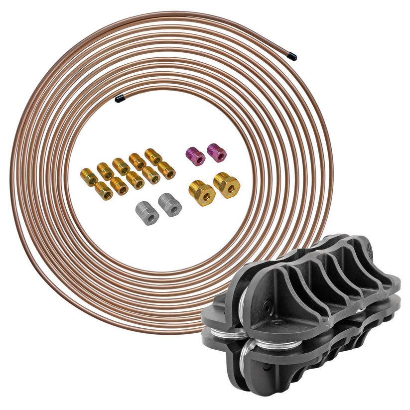 3/16" Copper Nickel 25 ft Brake Line Replacement Kit & Handheld Tubing Straightener - 4LifetimeLines