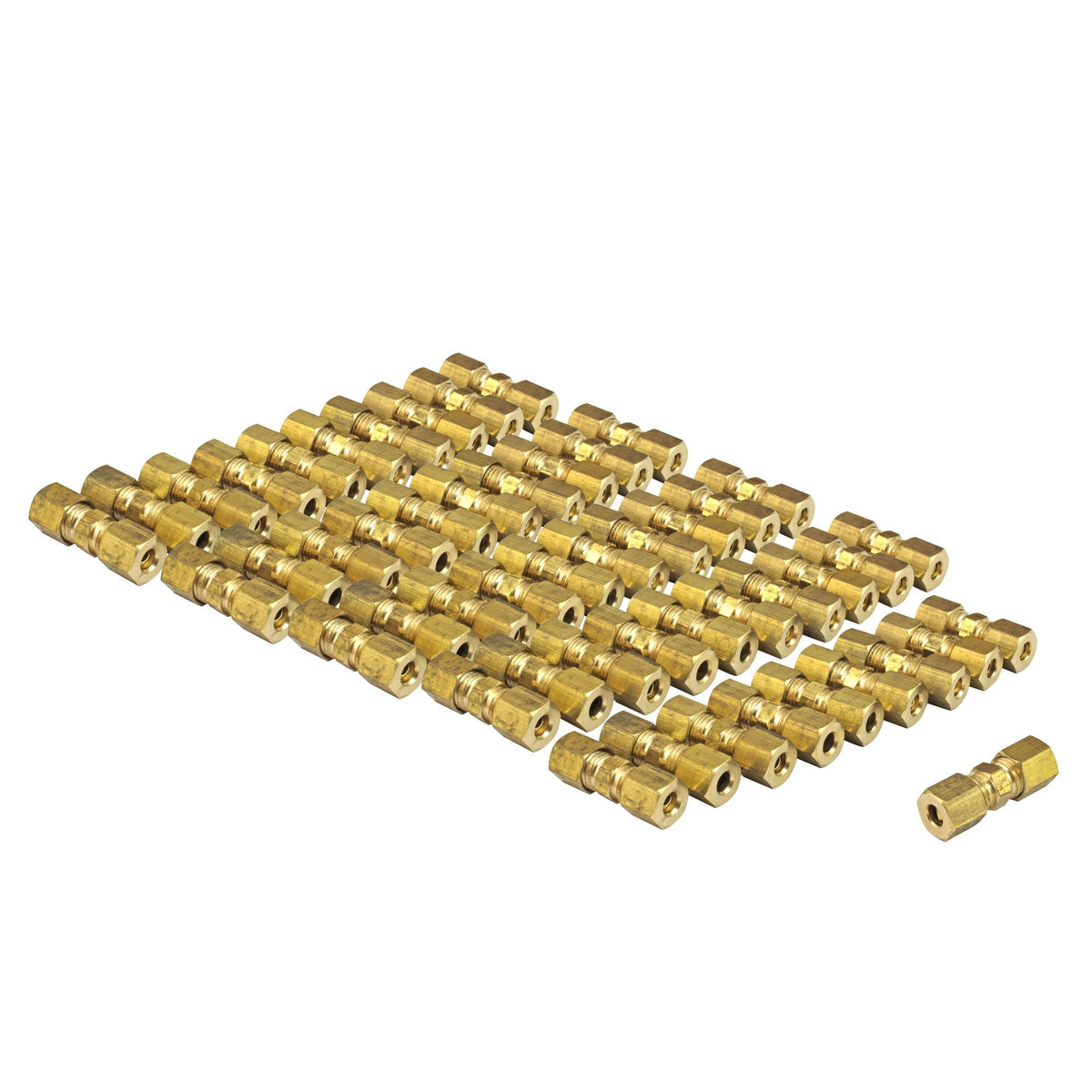 Brass compression union, 3/16, 50/Bag - 4LifetimeLines
