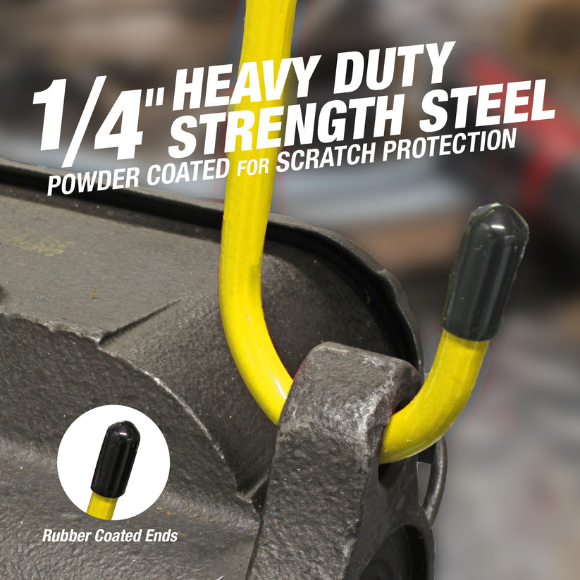 Yellow Powder-Coated Brake Caliper Hanger Hooks - Pack of 2