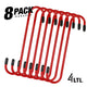 Red Powder-Coated Brake Caliper Hanger Hooks - Pack of 8