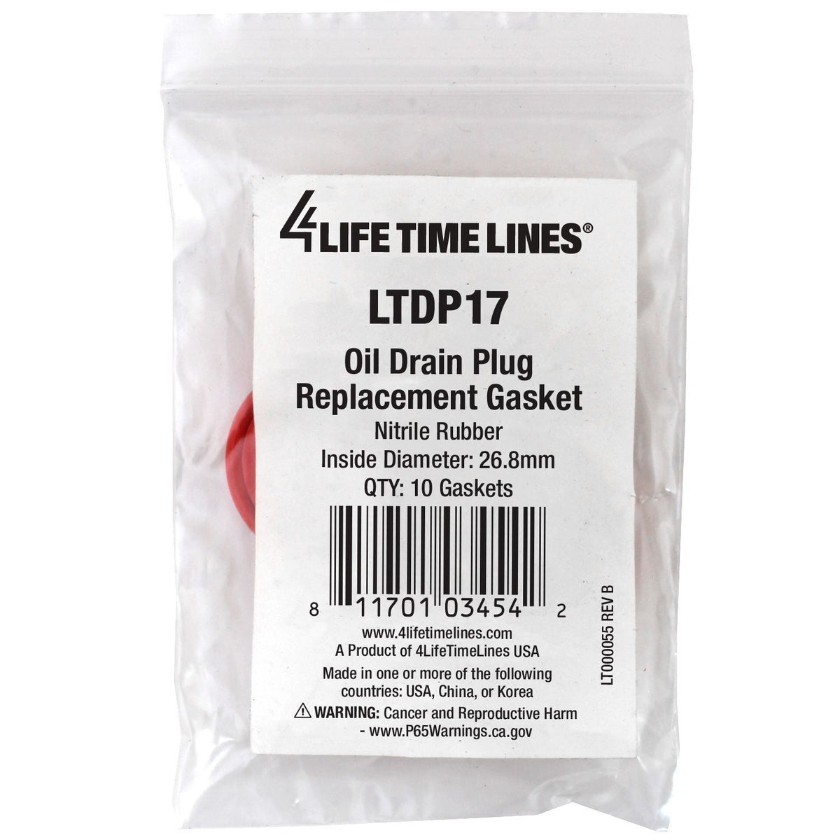 4LifetimeLines 26.80mm Red High-Temp Replacement Gasket , Nitrile Rubber, Bag of 10 - 4LifetimeLines