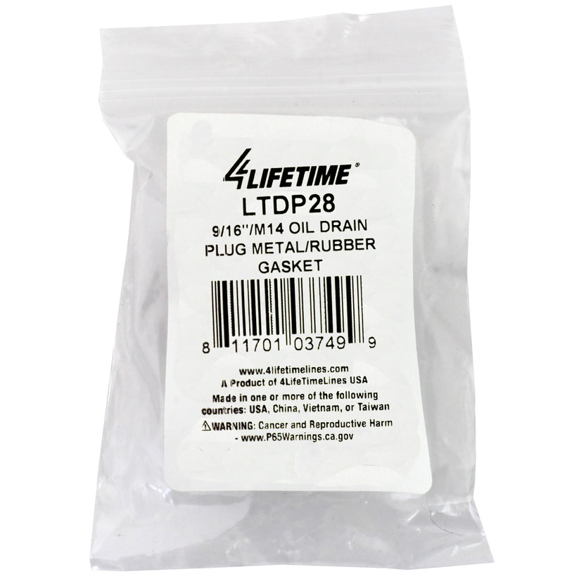 9/16" / M14 Oil Drain Plug Metal / Rubber Gasket
