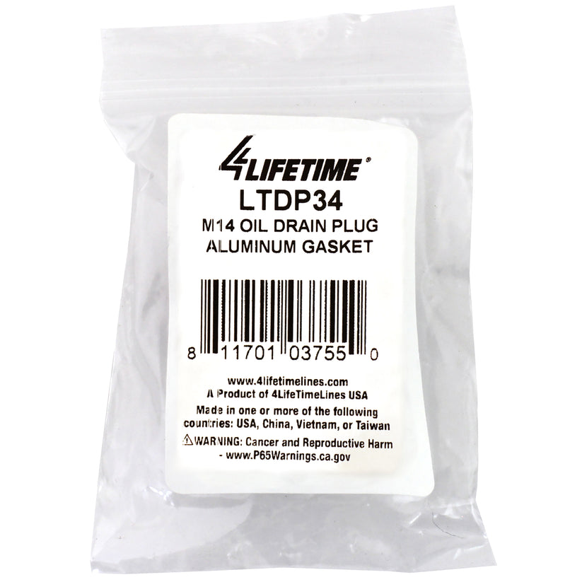 Aluminum Oil Drain Plug Oil Drain Plug Gasket - 4LifetimeLines LTDP34