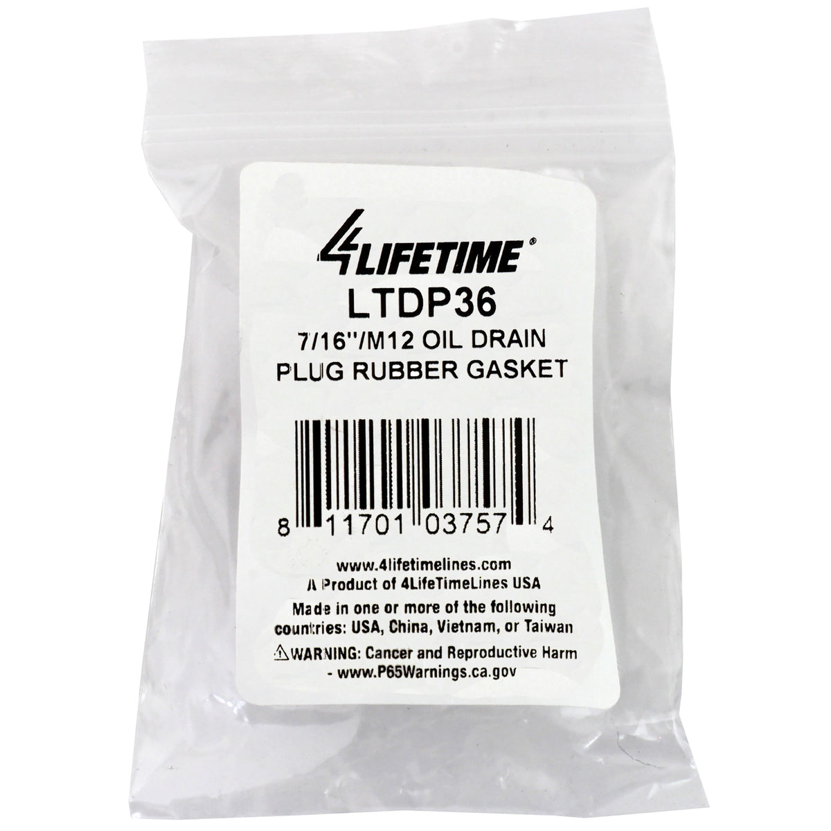 Rubber Oil Drain Plug Oil Drain Plug Gasket - 4LifetimeLines LTDP36
