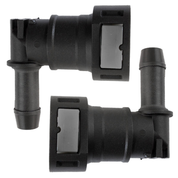 1/2" Steel to 1/2" Nylon Tubing | 90° Push-On | 2ct