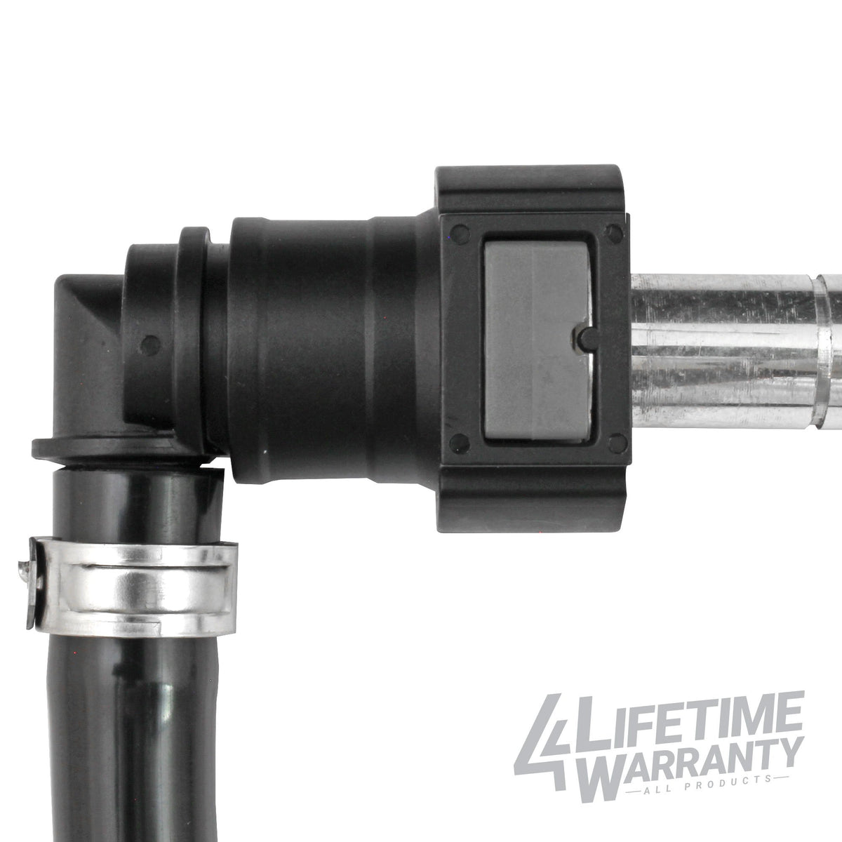 4LifetimeLines Fuel Line Quick Connect , 90 Degree Push-On, Adapter for 1/2 in Steel to 1/2 in Nylon Tubing, Bag of 2 - 4LifetimeLines