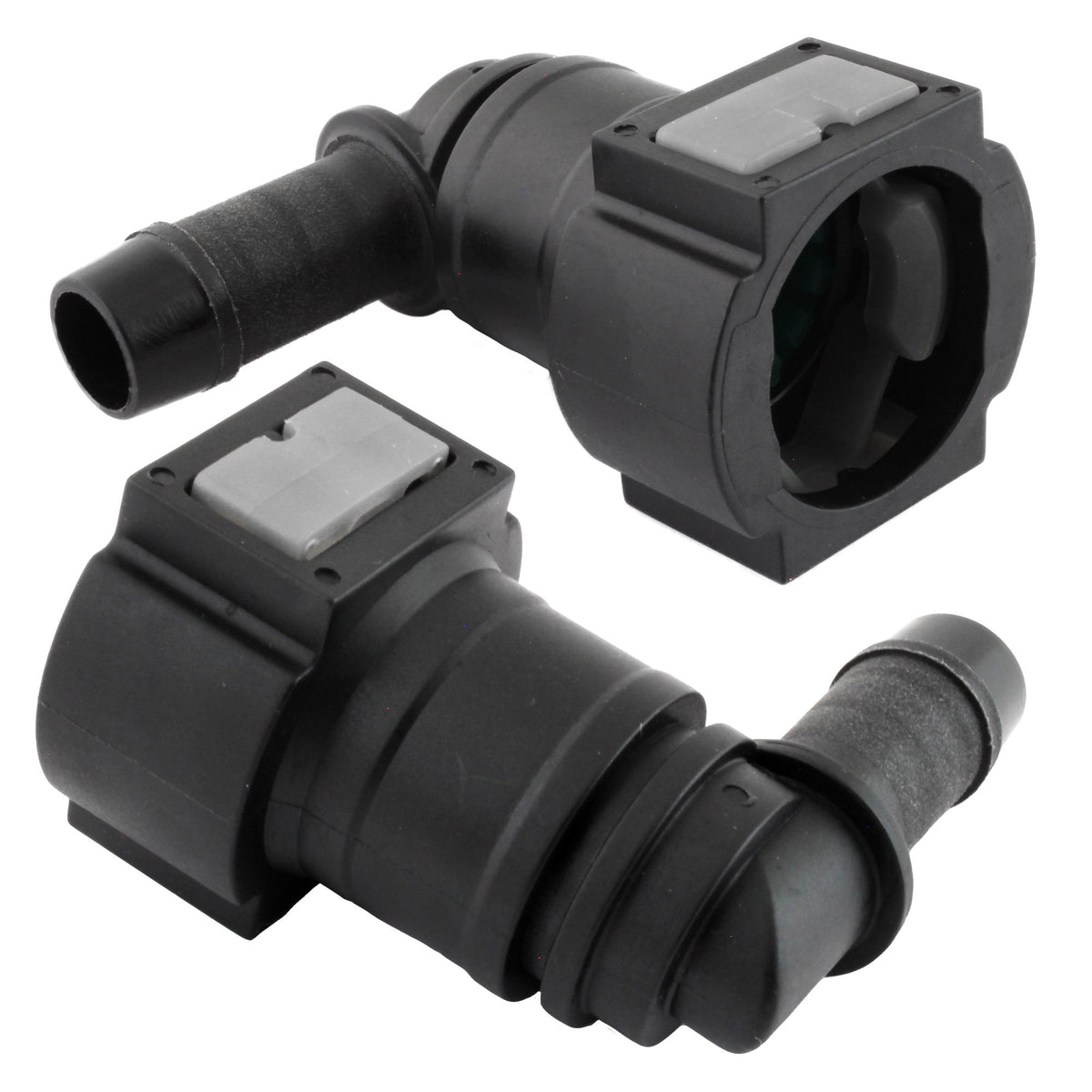 4LifetimeLines Fuel Line Quick Connect , 90 Degree Push-On, Adapter for 12 mm Steel to 1/2 in Nylon Tubing, Bag of 2 - 4LifetimeLines