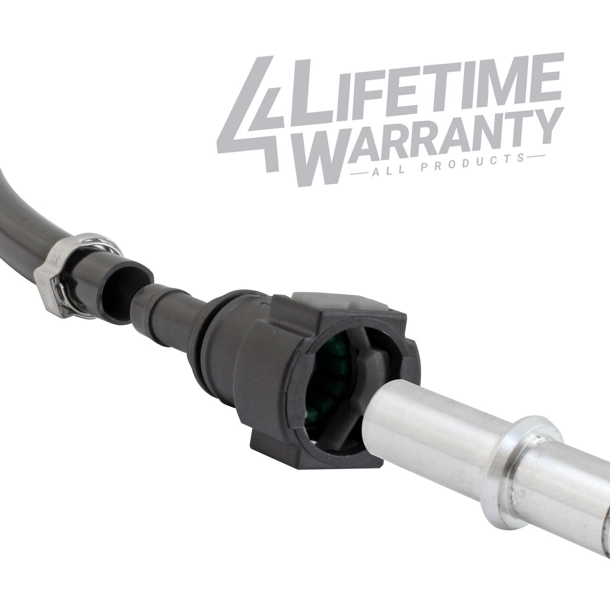 4LifetimeLines Fuel Line Quick Connect , Straight Push-On, Adapter for 3/8 in Steel to 3/8 in Nylon Tubing, Bag of 2 - 4LifetimeLines