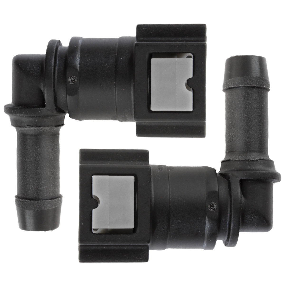 4LifetimeLines Fuel Line Quick Connect , 90 Degree Push-On, Adapter for 5/16 in Steel to 3/8 in Nylon Tubing, Bag of 2 - 4LifetimeLines