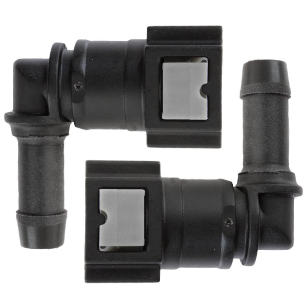 4LifetimeLines Fuel Line Quick Connect , 90 Degree Push-On, Adapter for 5/16 in Steel to 3/8 in Nylon Tubing, Bag of 2 - 4LifetimeLines