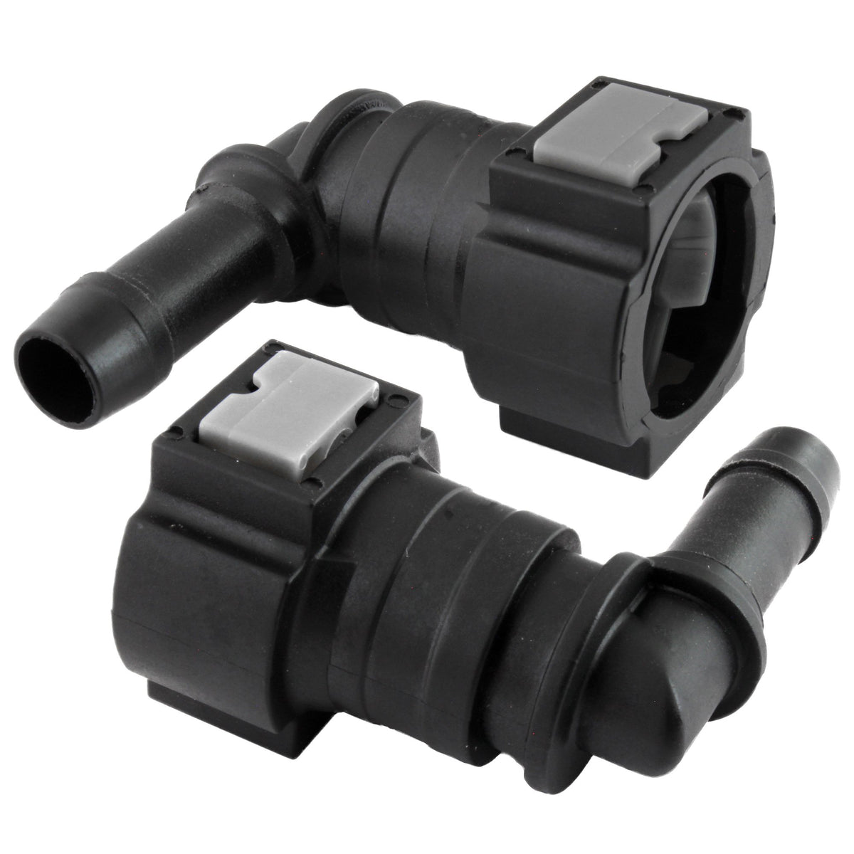4LifetimeLines Fuel Line Quick Connect , 90 Degree Push-On, Adapter for 5/16 in Steel to 3/8 in Nylon Tubing, Bag of 2 - 4LifetimeLines