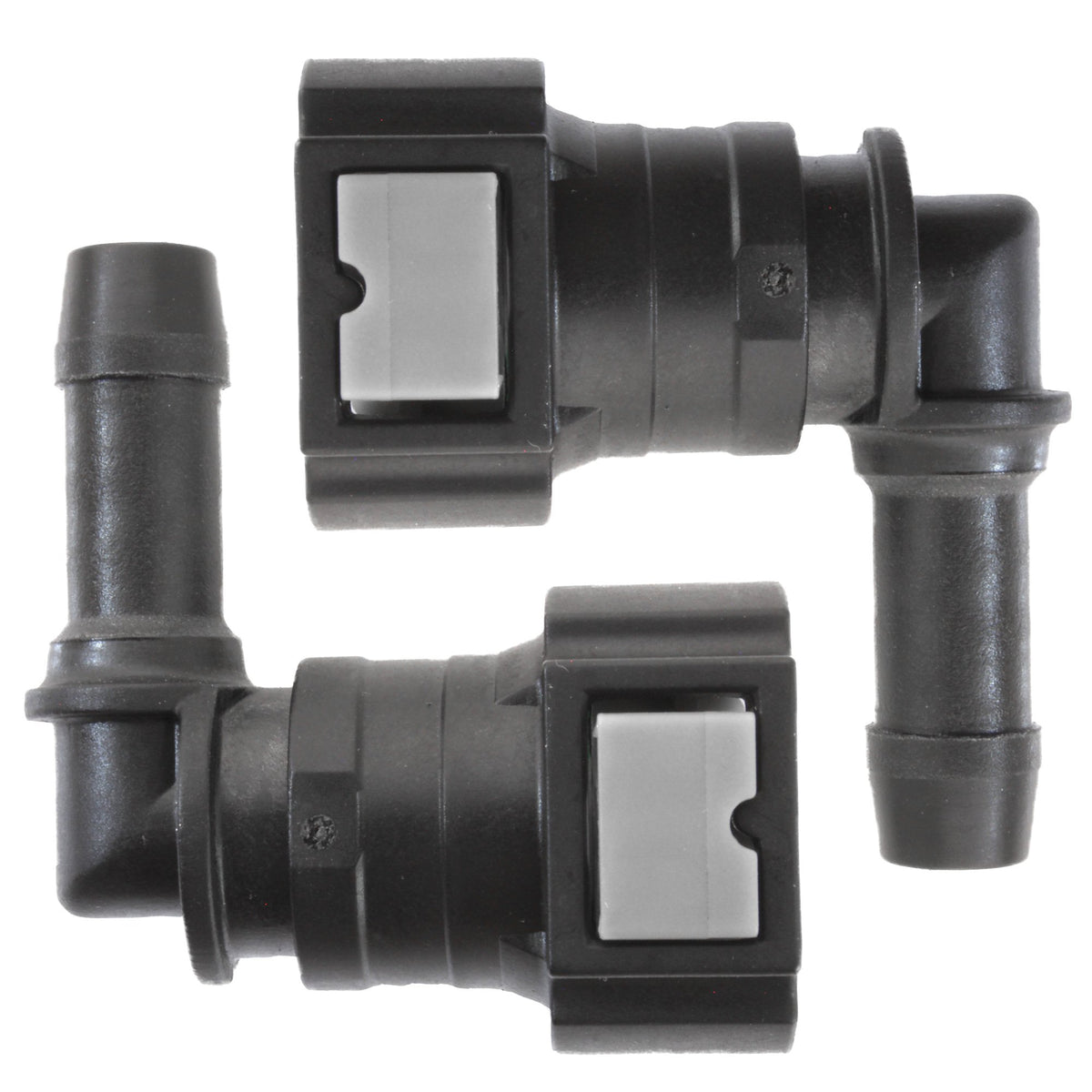 4LifetimeLines Fuel Line Quick Connect , 90 Degree Push-On, Adapter for 3/8 in Steel to 3/8 in Nylon Tubing, Bag of 2 - 4LifetimeLines