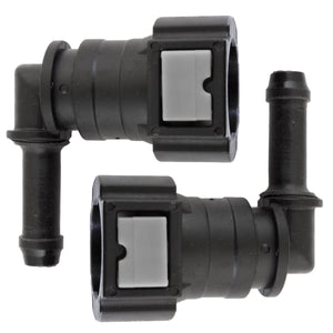 4LIFETIMELINES Fuel Line Quick Connect , 90 Degree Push-On, Adapter for 3/8 in Steel to 5/16 in Nylon Tubing, Bag of 2 - 4LifetimeLines