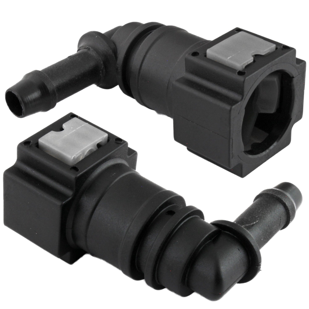 4LifetimeLines Fuel Line Quick Connect , 90 Degree Push-On, Adapter for 3/8 in Steel to 5/16 in Nylon Tubing, Bag of 2 - 4LifetimeLines