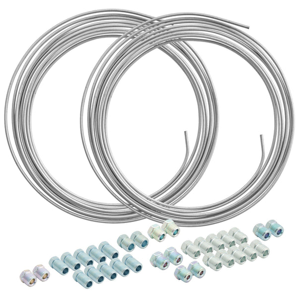 25 ft 3/16" and 1/4" Galvanized Steel Brake Line Kit | 32 Fittings - 4LifetimeLines