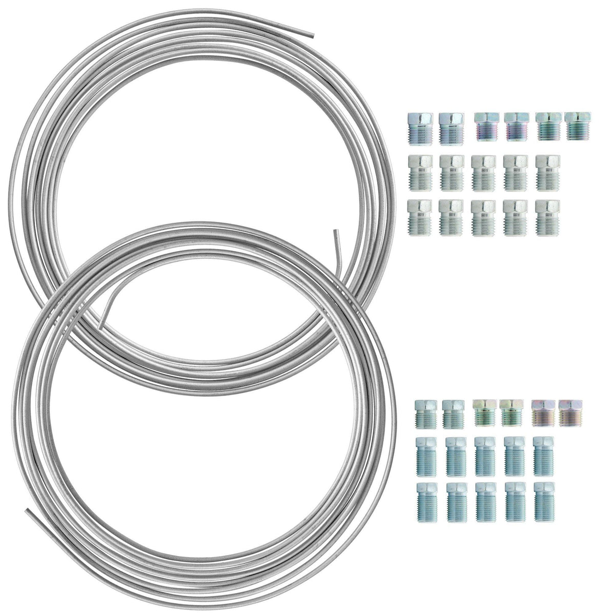25 ft 3/16" and 1/4" Galvanized Steel Brake Line Kit | 32 Fittings - 4LifetimeLines