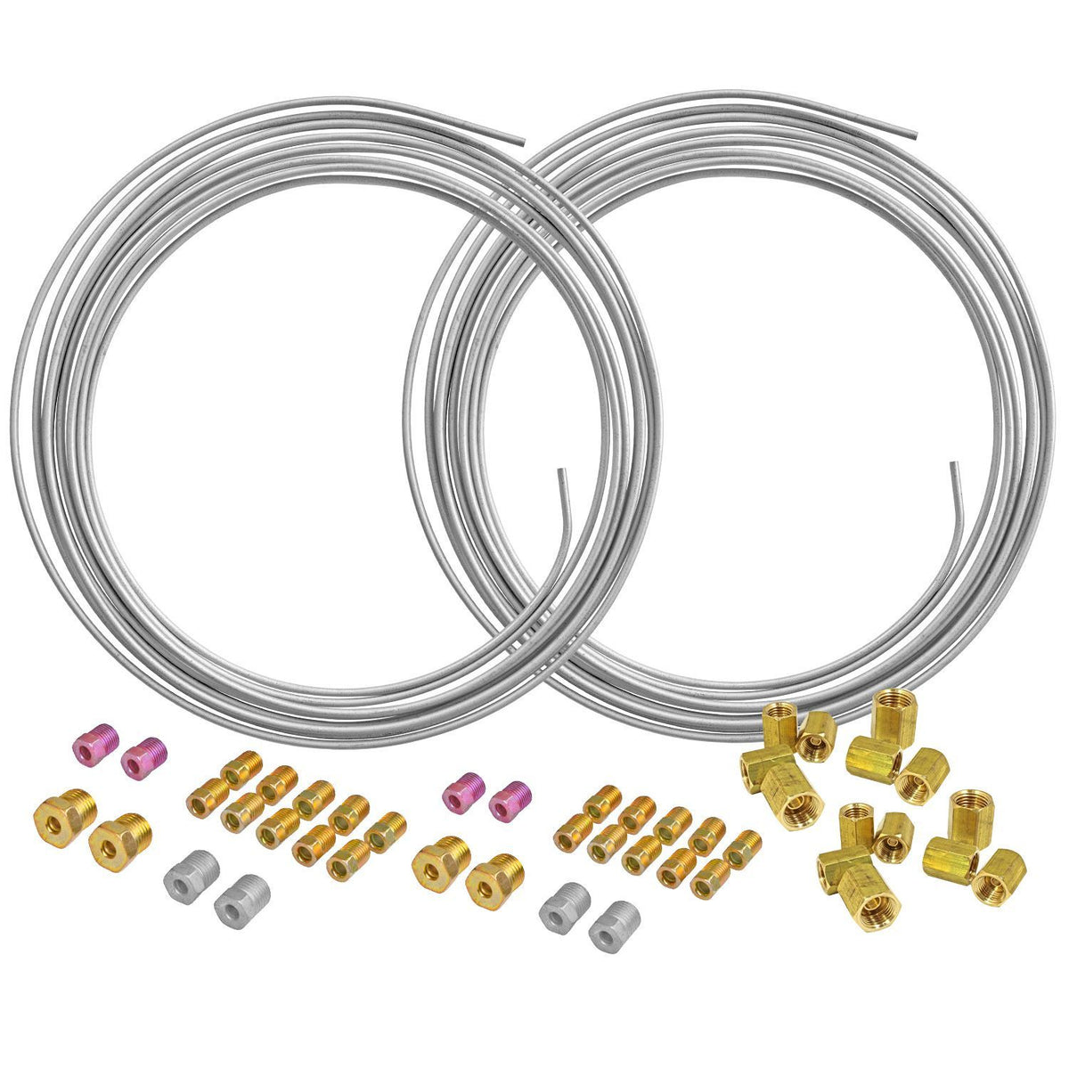 2 X 3/16" Galvanized Steel Brake Line Replacement Kits and 3/16" Union Kit - 4LifetimeLines