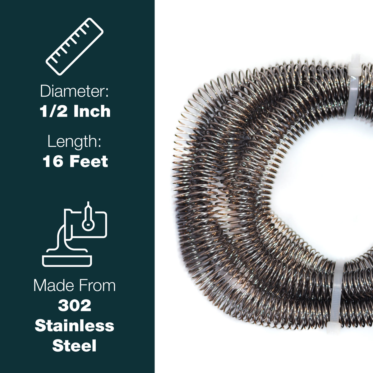 Stainless Steel Brake Line Accessory 1/2" 16' - 4LifetimeLines LTGG12-16