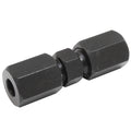 Black Oxide Coated Steel Brake Line Fitting 1/4" Compression Union - 4LifetimeLines LTHPCF14