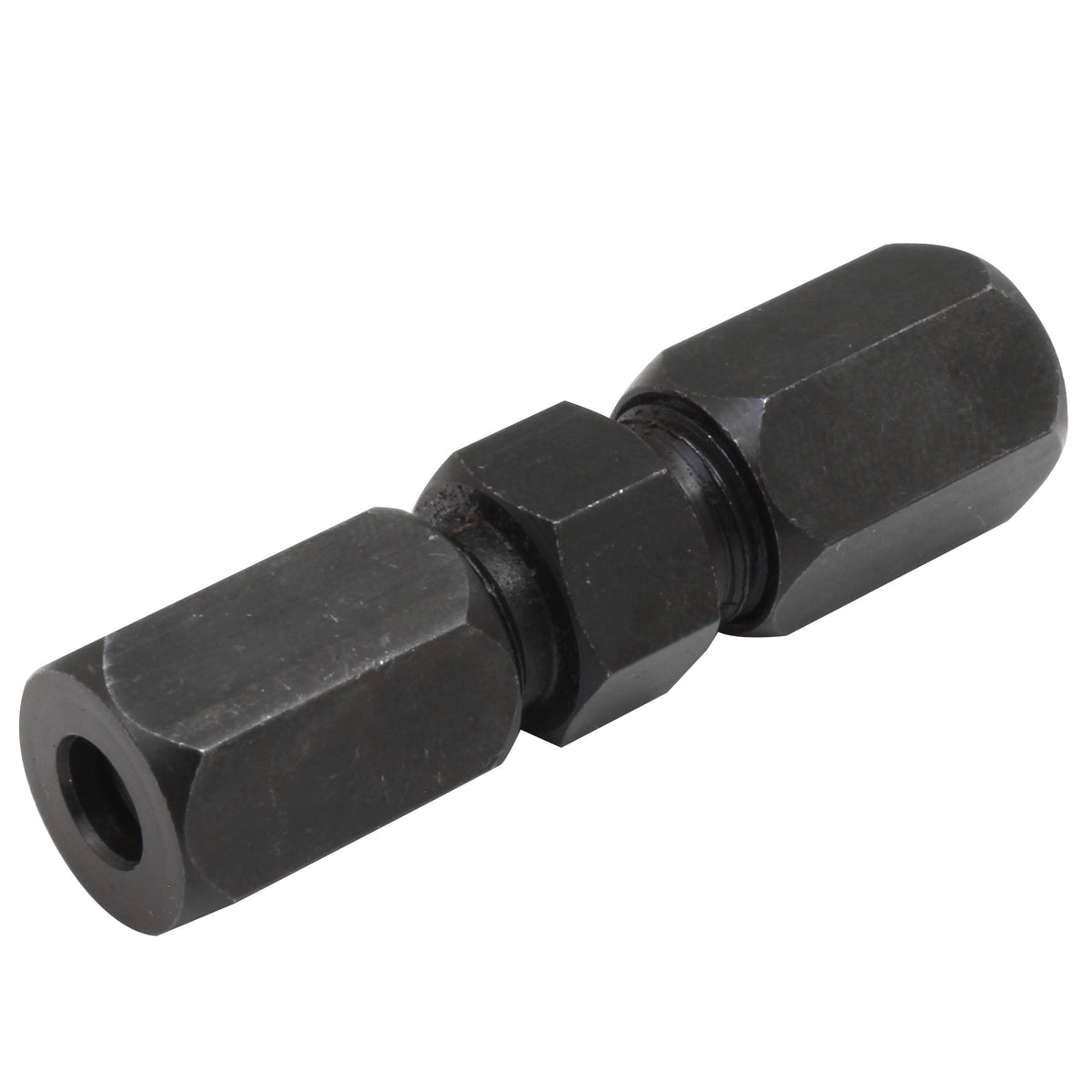 Black Oxide Coated Steel Brake Line Fitting 3/16" Compression Union - 4LifetimeLines LTHPCF316