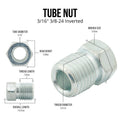 4LifetimeLines 3/16" Brake Line Replacement Fitting Kit, Steel Tube Nuts, Pack of 16 - 4LifetimeLines