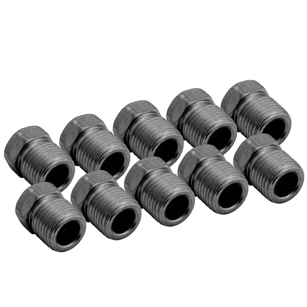 Brake Line Tube Nut | 1/4" (7/16-24 Inverted) | Black Oxide Coated Steel | 10ct