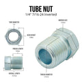 4LifetimeLines 1/4" Brake Line Replacement Fitting Kit, Steel Tube Nuts, Pack of 16 - 4LifetimeLines