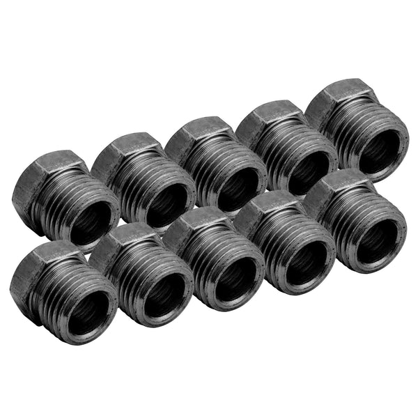 Brake Line Tube Nut | 3/8" (5/8-18 Inverted) | Black Oxide Coated Steel | 10ct