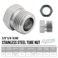 3/8" (5/8-18 Inverted) | Stainless Steel Brake Line Tube Nut | 10ct - 4LifetimeLines
