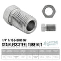 1/4" (7/16-24 Inverted) | Tube Nut | Long | Stainless Steel | 10ct - 4LifetimeLines