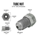 3/16" (3/8-24 Bubble) | Stainless Steel Brake Line Tube Nut | 10ct - 4LifetimeLines