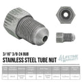 3/16" (3/8-24 Bubble) | Stainless Steel Brake Line Tube Nut | 10ct - 4LifetimeLines