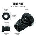 Brake Line Tube Nut - 3/16 (M10x1.0 Bubble), Black Oxide Coated Steel, Bag of 10 - 4LifetimeLines