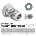 3/16" (M10x1.0 Bubble) | Tube Nut | Stainless Steel | 10ct - 4LifetimeLines