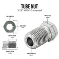 3/16" (M10x1.0 Inverted) | Tube Nut | Stainless Steel | 10ct - 4LifetimeLines