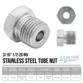 3/16" (1/2-20 Inverted) | Tube Nut | Stainless Steel | 10ct - 4LifetimeLines