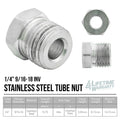 1/4" (9/16-18 Inverted) | Tube Nut | Stainless Steel | 10ct - 4LifetimeLines
