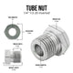 1/4" (1/2-20 Inverted) | Stainless Steel Brake Line Tube Nut | 10ct - 4LifetimeLines